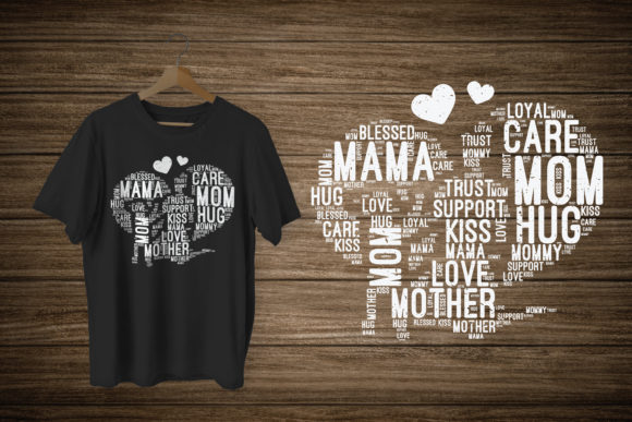 Mom and Son Shape Cloud T-shirt Design Graphics for Branding