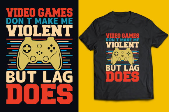 Vintage Gamer T-Shirt Design2: Graphics for Print Templates
